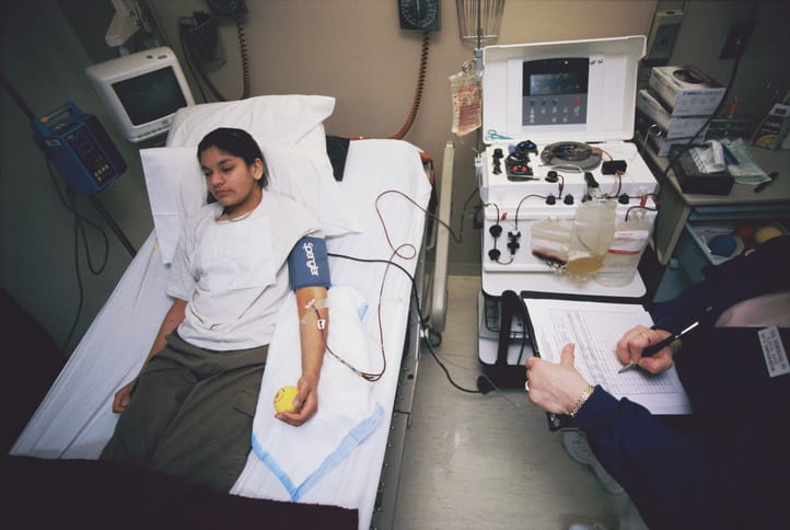 Photo shows patient receiving gene therapy