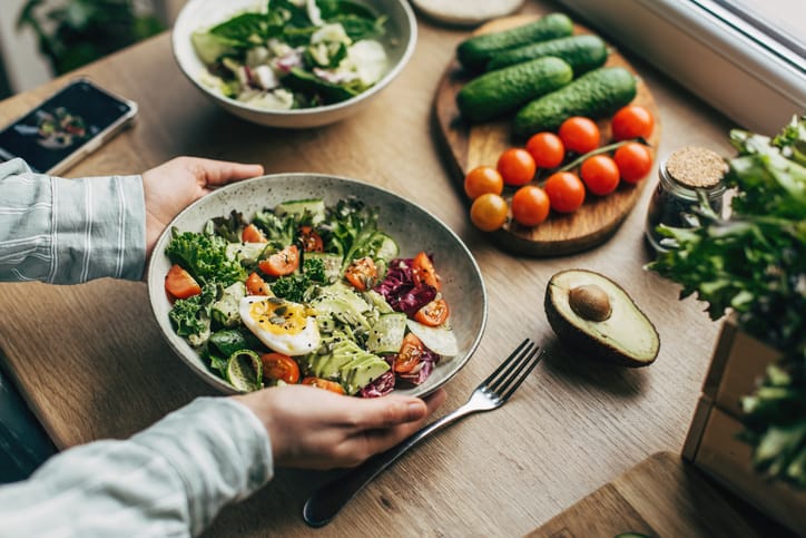 Photo shows a healthy diet