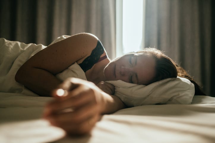 Photo shows woman sleeping